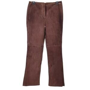 Apostrophe Folk Forest Suede Cocoa Brown Pants‎ Women's Size 10 New